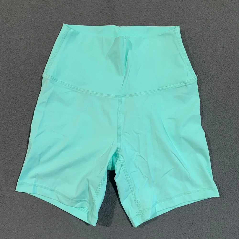 ESoft Women's Aruba Blue Biker Shorts‎ High Waist Nylon Lycra XS